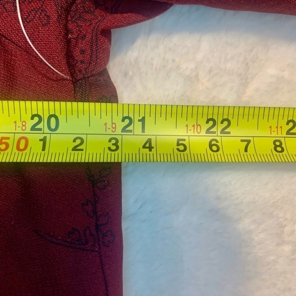 NEW Boho Dress XL BeBop Burgundy Multicolored Mandala pattern Mini Dress 1/2 Slv - Picture 16 of 16